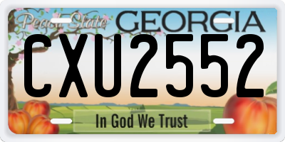 GA license plate CXU2552