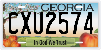 GA license plate CXU2574