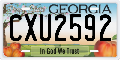 GA license plate CXU2592