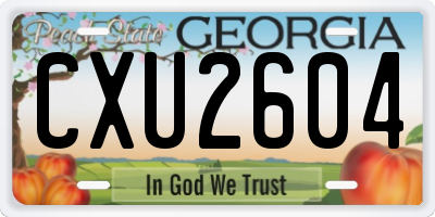 GA license plate CXU2604