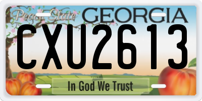 GA license plate CXU2613