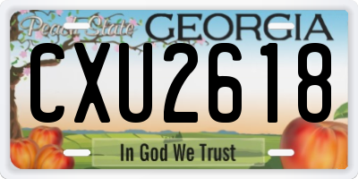 GA license plate CXU2618