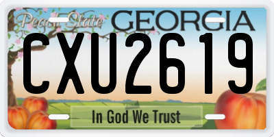 GA license plate CXU2619