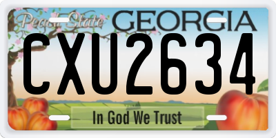 GA license plate CXU2634