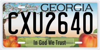 GA license plate CXU2640