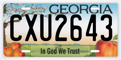 GA license plate CXU2643