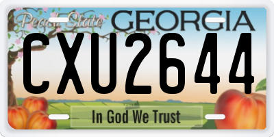 GA license plate CXU2644