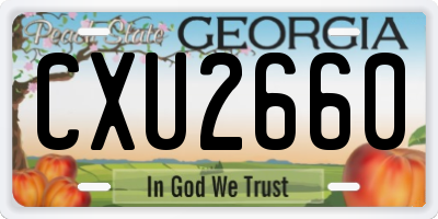 GA license plate CXU2660