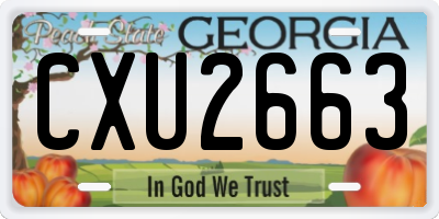 GA license plate CXU2663