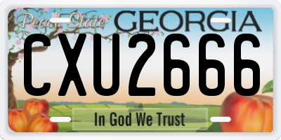 GA license plate CXU2666