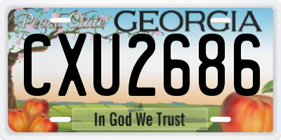 GA license plate CXU2686