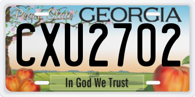 GA license plate CXU2702
