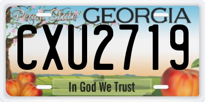 GA license plate CXU2719