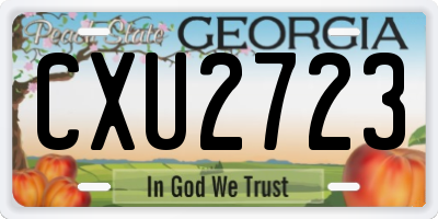 GA license plate CXU2723
