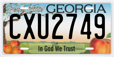 GA license plate CXU2749