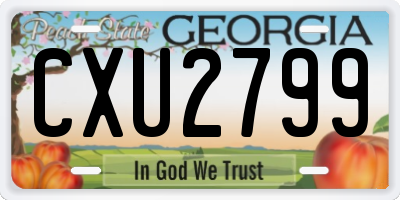 GA license plate CXU2799