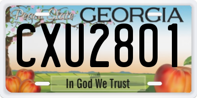 GA license plate CXU2801