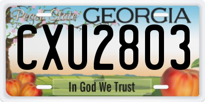 GA license plate CXU2803