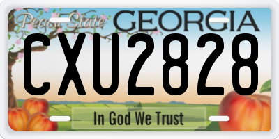 GA license plate CXU2828