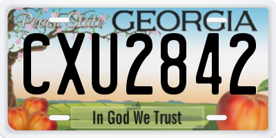 GA license plate CXU2842