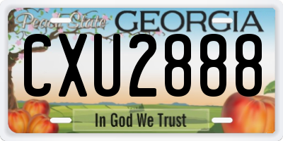GA license plate CXU2888
