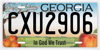 GA license plate CXU2906