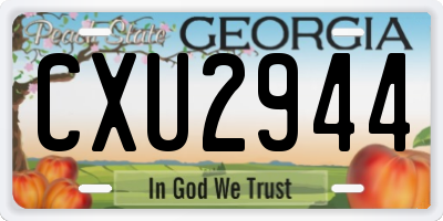 GA license plate CXU2944