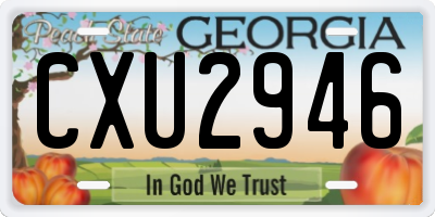 GA license plate CXU2946