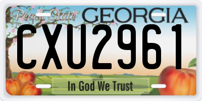GA license plate CXU2961