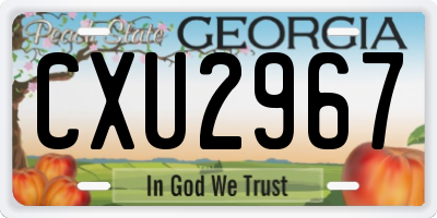 GA license plate CXU2967