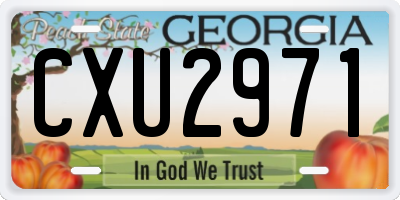 GA license plate CXU2971