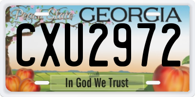 GA license plate CXU2972