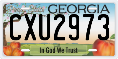 GA license plate CXU2973
