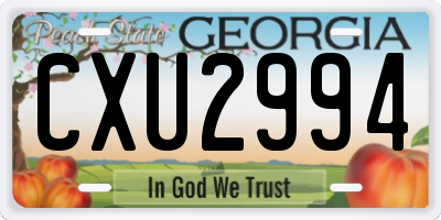 GA license plate CXU2994