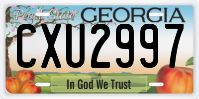 GA license plate CXU2997
