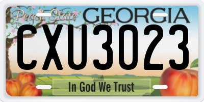 GA license plate CXU3023