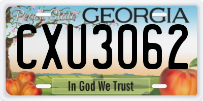 GA license plate CXU3062