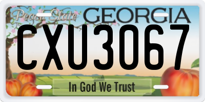 GA license plate CXU3067