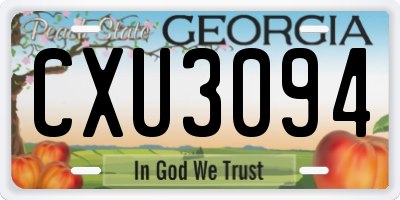GA license plate CXU3094