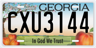 GA license plate CXU3144