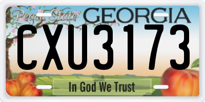GA license plate CXU3173