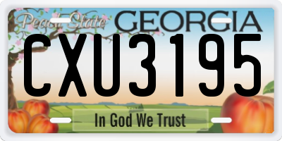 GA license plate CXU3195