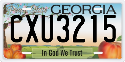 GA license plate CXU3215
