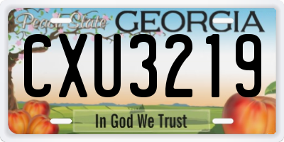 GA license plate CXU3219
