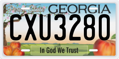 GA license plate CXU3280