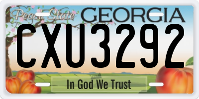 GA license plate CXU3292