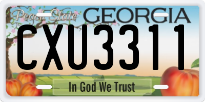 GA license plate CXU3311
