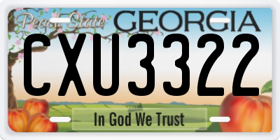 GA license plate CXU3322