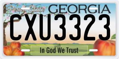 GA license plate CXU3323