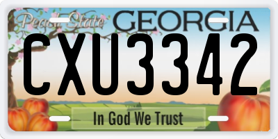 GA license plate CXU3342